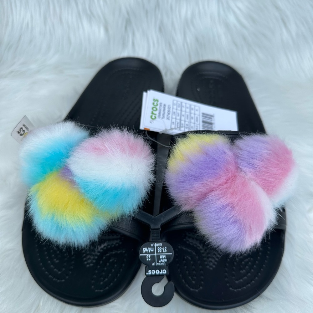 Crocs women classic slides sandals black size M5/W7